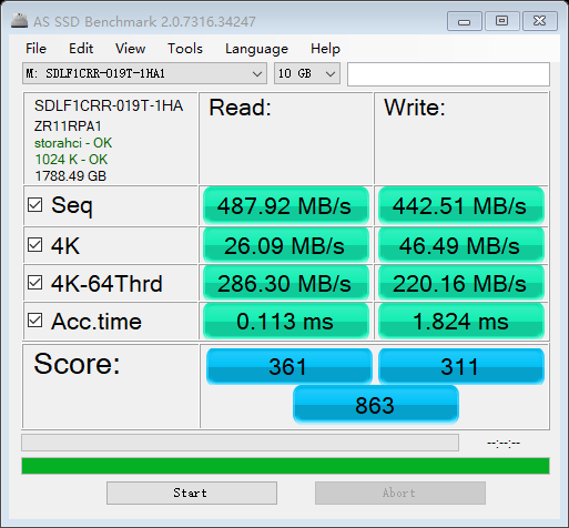 as-ssd-bench SDLF1CRR